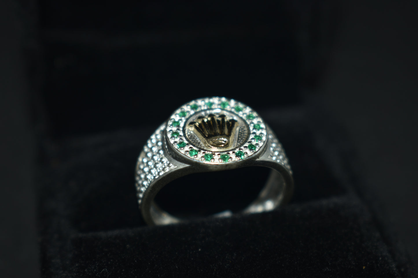 Anillo Rolex Circones Verdes
