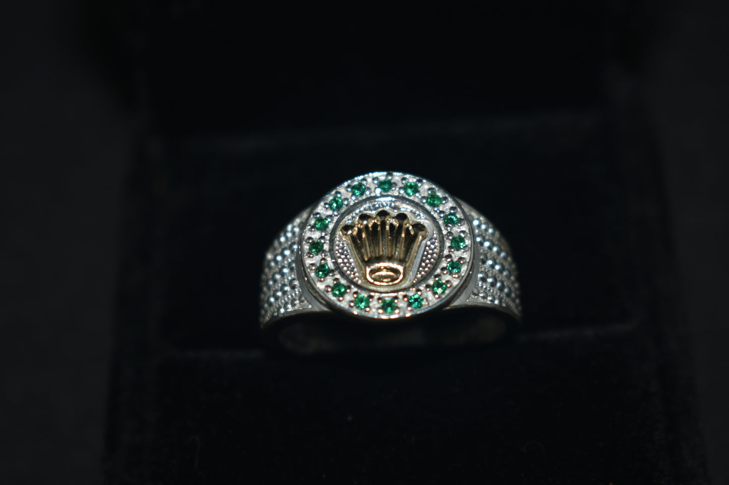 Anillo Rolex Circones Verdes