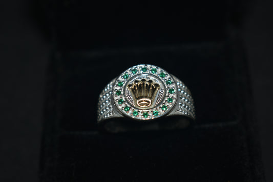 Anillo Rolex Circones Verdes